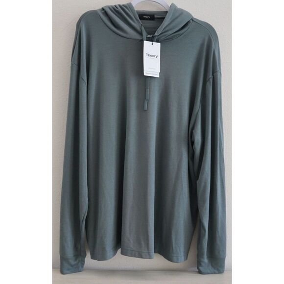 Theory M0199526 Men's Sz 2XL Balsam Green Traer Hoodie Sweatshirt $145 - Picture 1 of 8